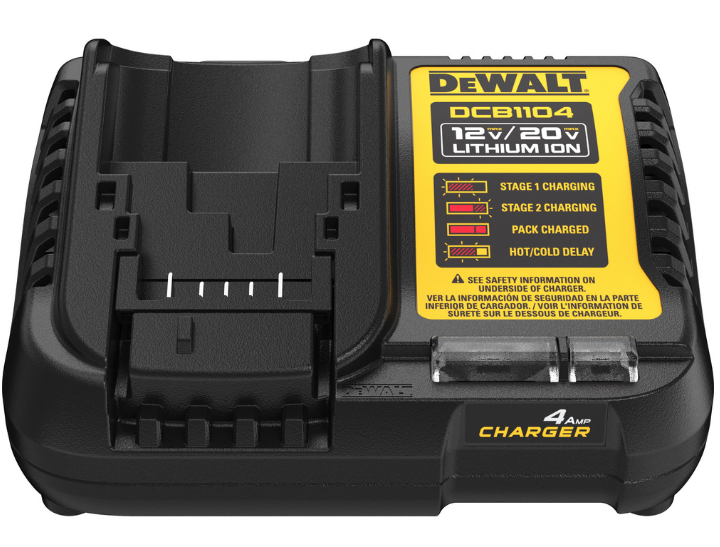 DeWalt DCB1104 12V/20V MAX Lithium-Ion Battery Charger (4 Amp) – New Open Box