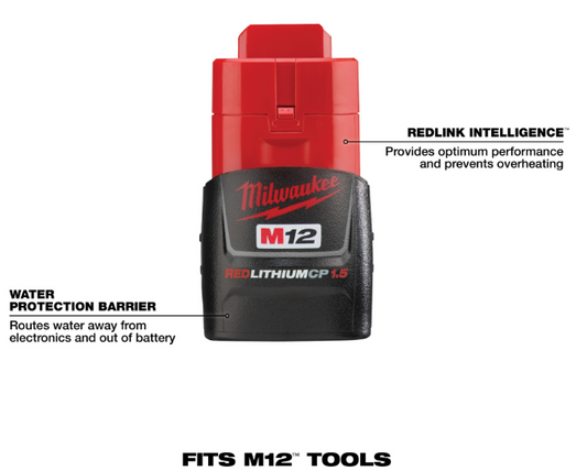 Milwaukee 48-11-2401 M12 REDLITHIUM CP 1.5Ah Battery Pack – New Open Box