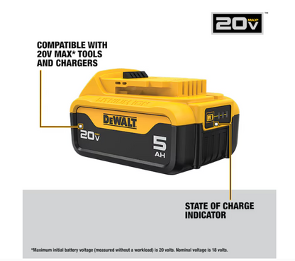 DeWalt DCB205 20V MAX XR 5Ah Lithium-Ion Battery – New Open Box
