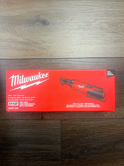 Milwaukee 2457-20 M12 Cordless 3/8 in. Ratchet – Tool Only – Factory Sealed
