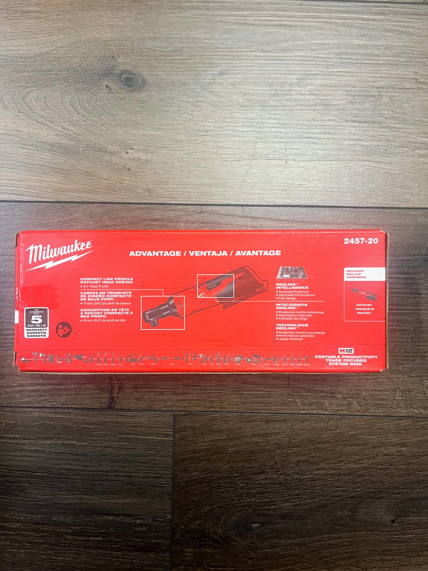 Milwaukee 2457-20 M12 Cordless 3/8 in. Ratchet – Tool Only – Factory Sealed