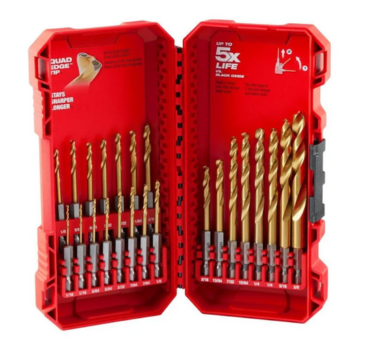 Milwaukee 48-89-4631 RED HELIX Cobalt Drill Bit Set (15-Piece) – Factory Sealed