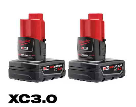 Milwaukee 48-11-2432 M12 REDLITHIUM XC 3.0 Battery Pack (2-Pack) – Factory Sealed