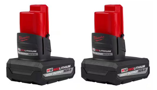 Milwaukee 48-11-2450R M12 REDLITHIUM HIGH OUTPUT XC 5.0 Battery Pack (2-Pack) – Factory Sealed