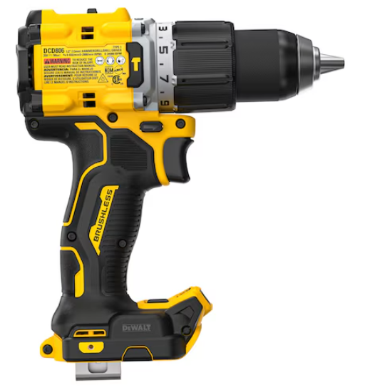 DeWalt DCD806 20V MAX XR Brushless 1/2 in. Hammer Drill/Driver – Tool Only – New Open Box